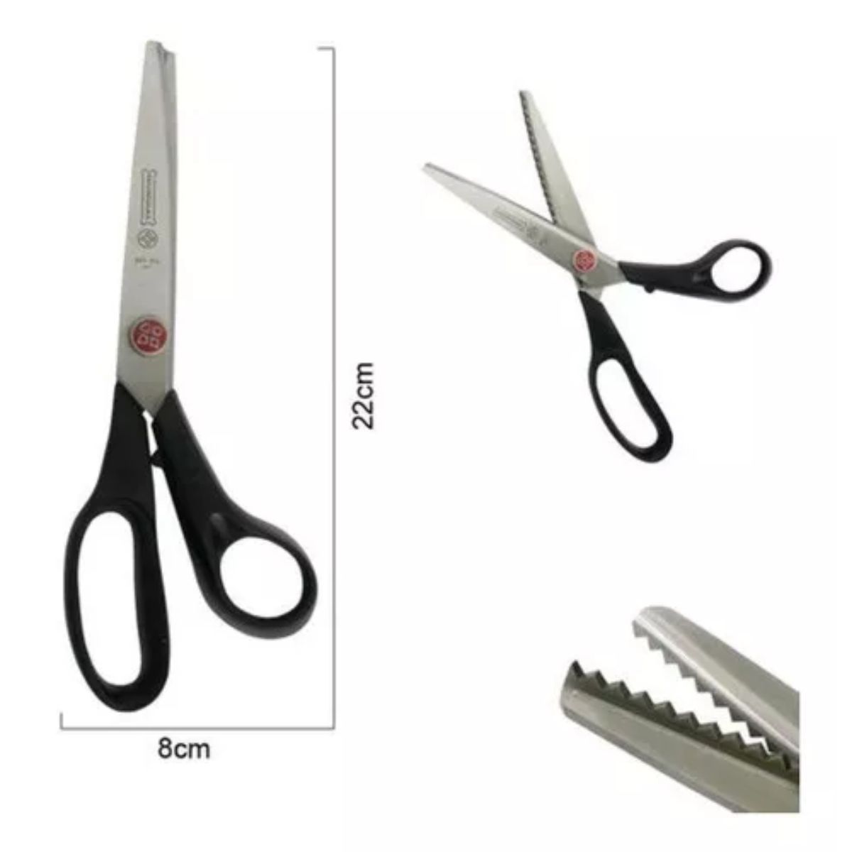 MUNDIAL - Tijera Zig Zag De Picos Mundial 8.5 Pulgadas Punto Rojo