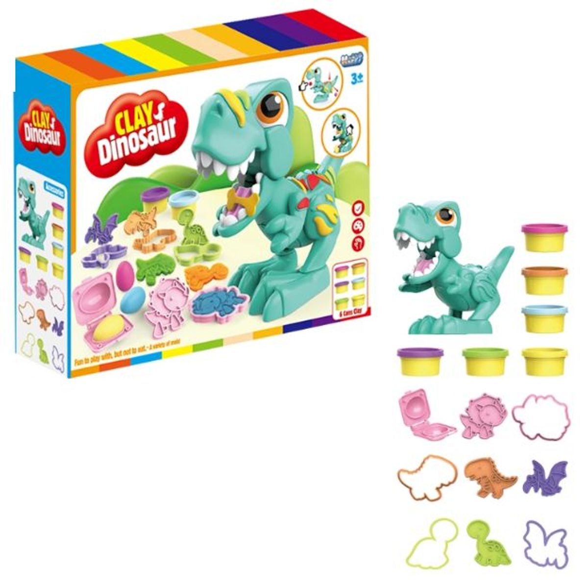 GENERICO - Set Dinosaurio Clay Dinosaur Plastilina