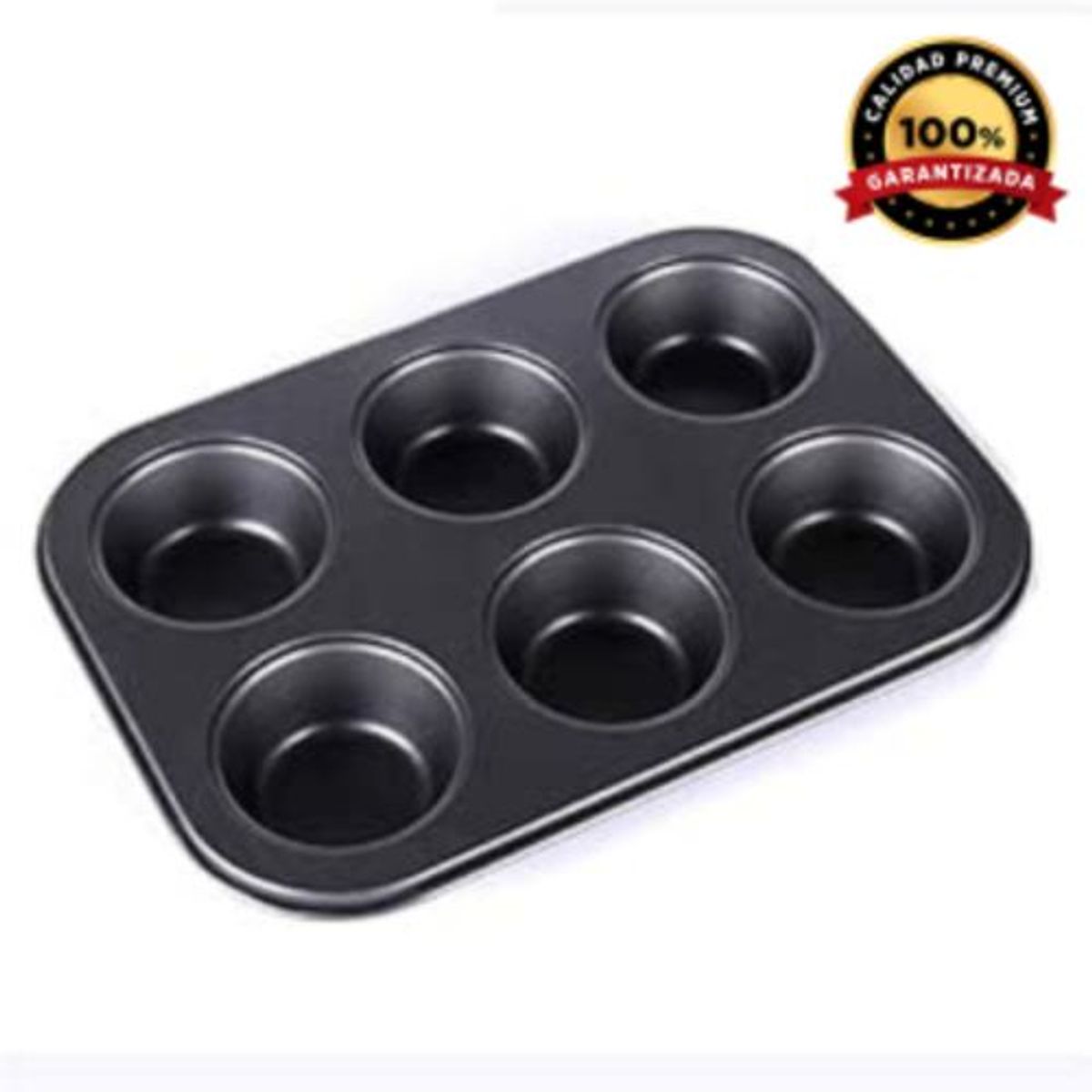 GENERICO - Molde Antiadherente para 6 Galletas Cupcakes Muffins y Postres