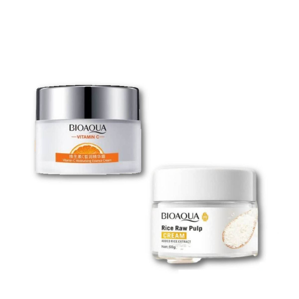 BIOAQUA - Pack CREMA ACLARANTE ARROZ y CREMA HIDRATANTE VITAMINA C BIOAQUA