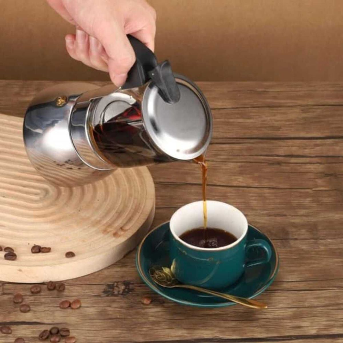 GENERICO - Cafetera Moka Italiana 9 Tazas Vidrio/Acero