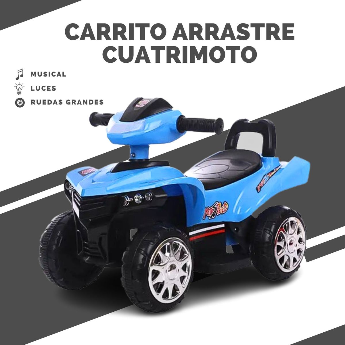 GENERICO - Carro de Juguete de Arrastre Cuatrimoto