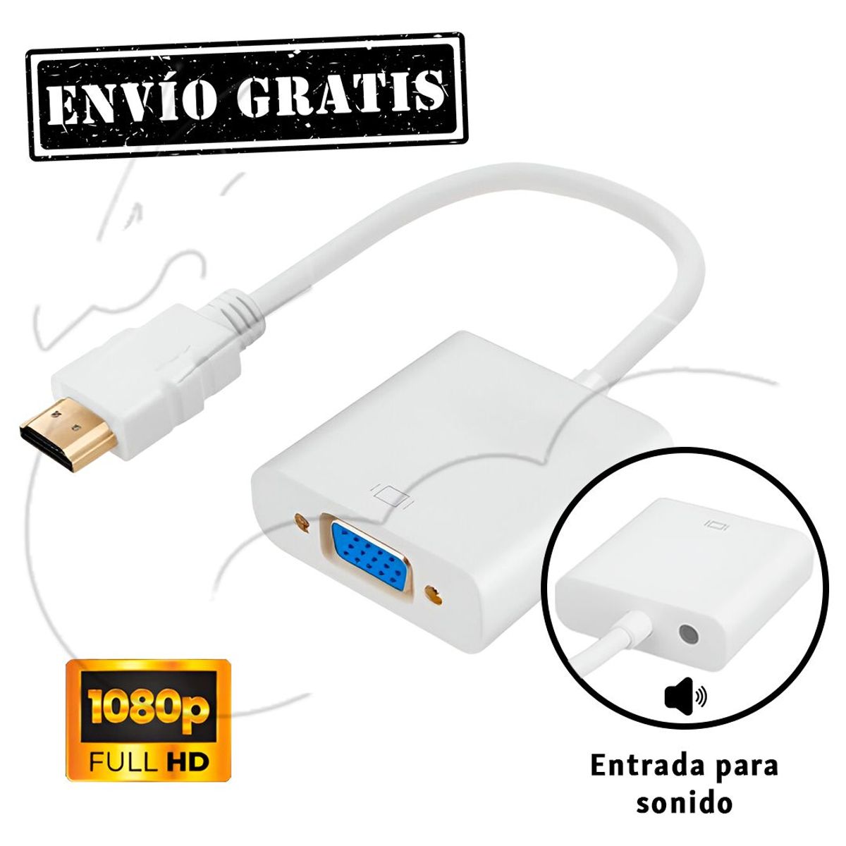 OEM - Adaptador Hdmi A Vga - Full Hd 1080p