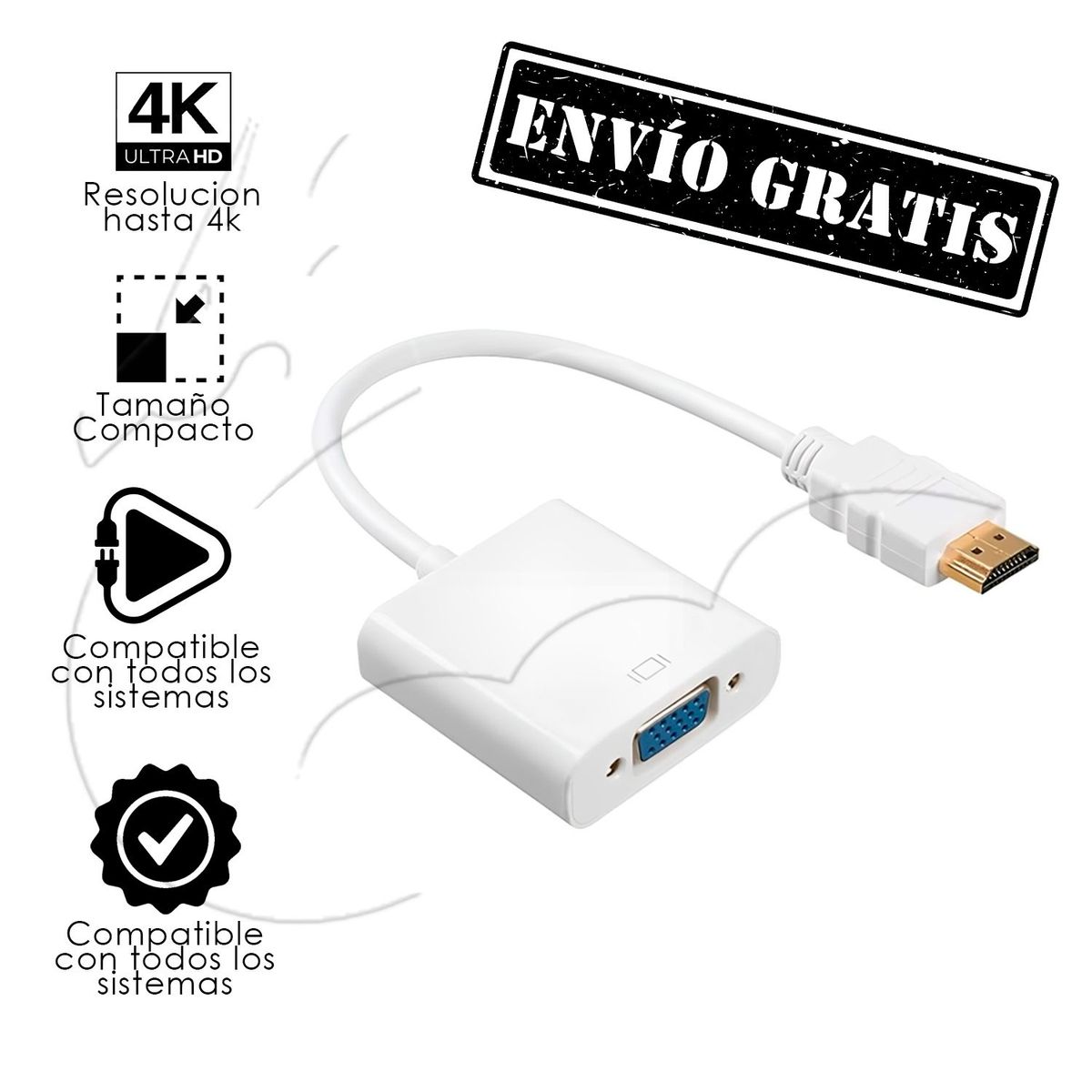 OEM - Adaptador Hdmi A Vga - Full Hd 1080p