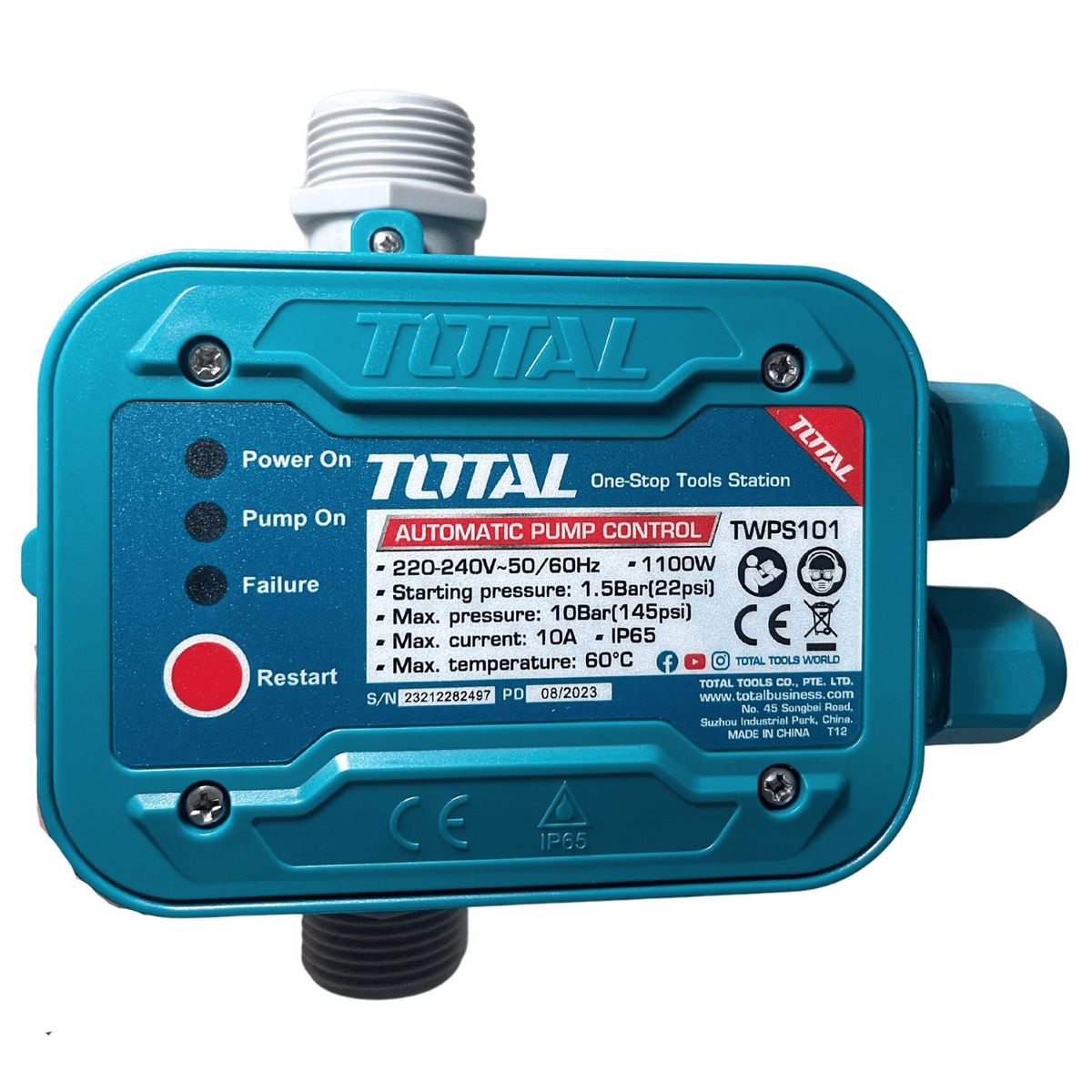 TOTAL TOOLS - SWITCH CONTROLADOR DE BOMBA AUTOMÁTICO15-10BAR 10A de1 Pulgada TOTAL
