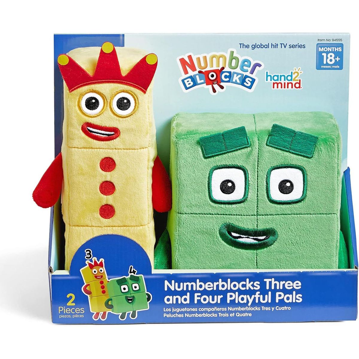 AMAZON - Pack Peluche Numberblocks Number Blocks Numero tres y cuatro