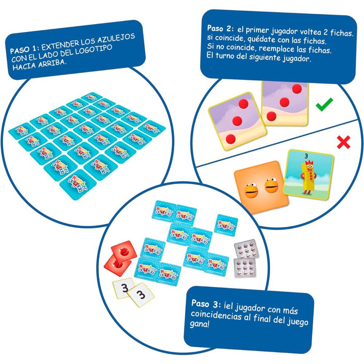 AMAZON - Juego de Mesa Memory Match Game Number Blocks