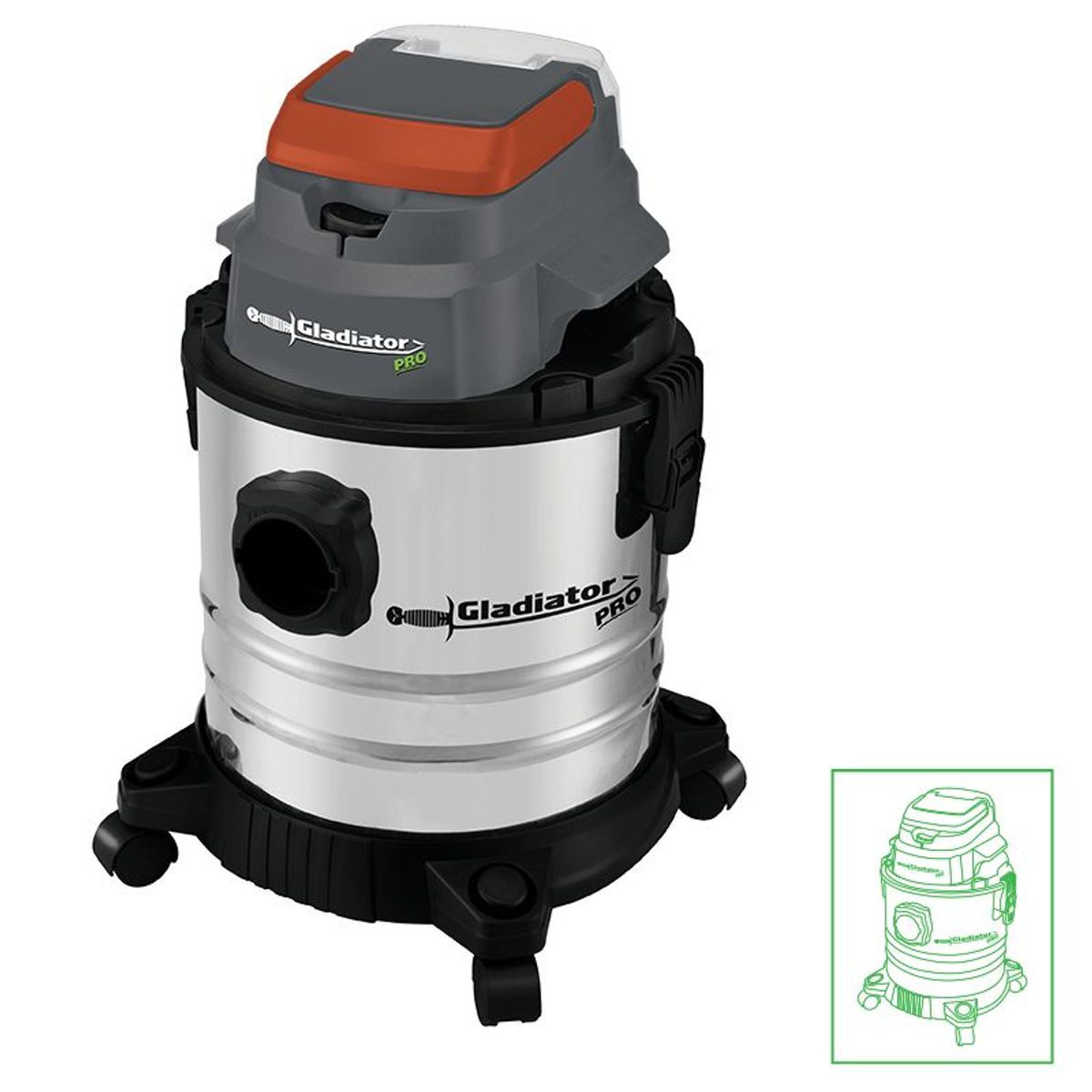 GLADIATOR - ASPIRADORA SECO-HÚMEDO RECARGABLE CON 1 BAT