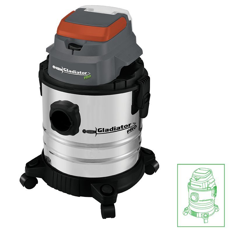 GLADIATOR - ASPIRADORA SECO-HÚMEDO RECARGABLE CON 1 BAT