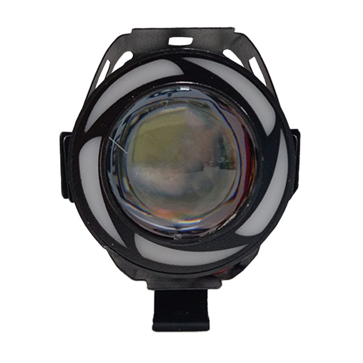 GENERICO - Exploradora Faro Led Luz Blanca Aureola Rgb 3.5 PuLG Moto