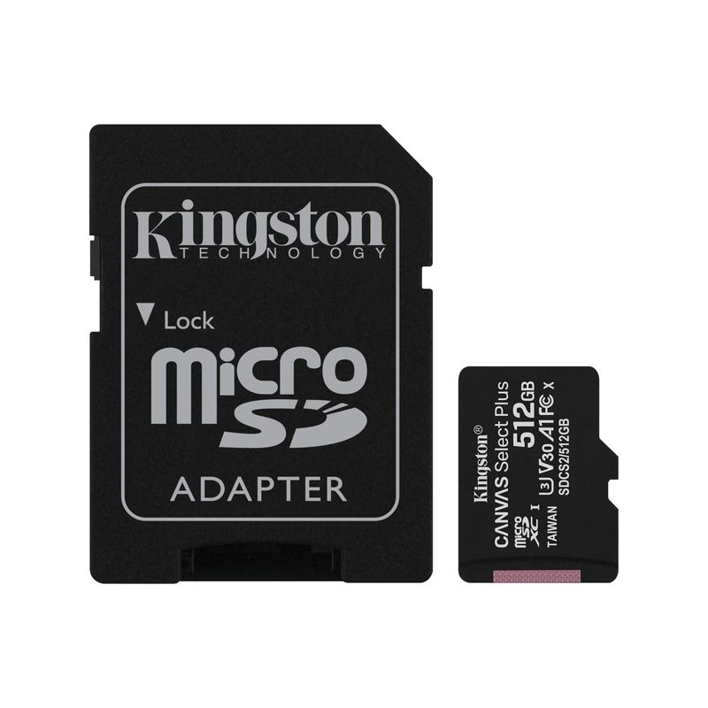 KINGSTON - MEMORIA MICRO SD KINGSTON 512GB 100MB/S - P/N: SDCS2/512GB
