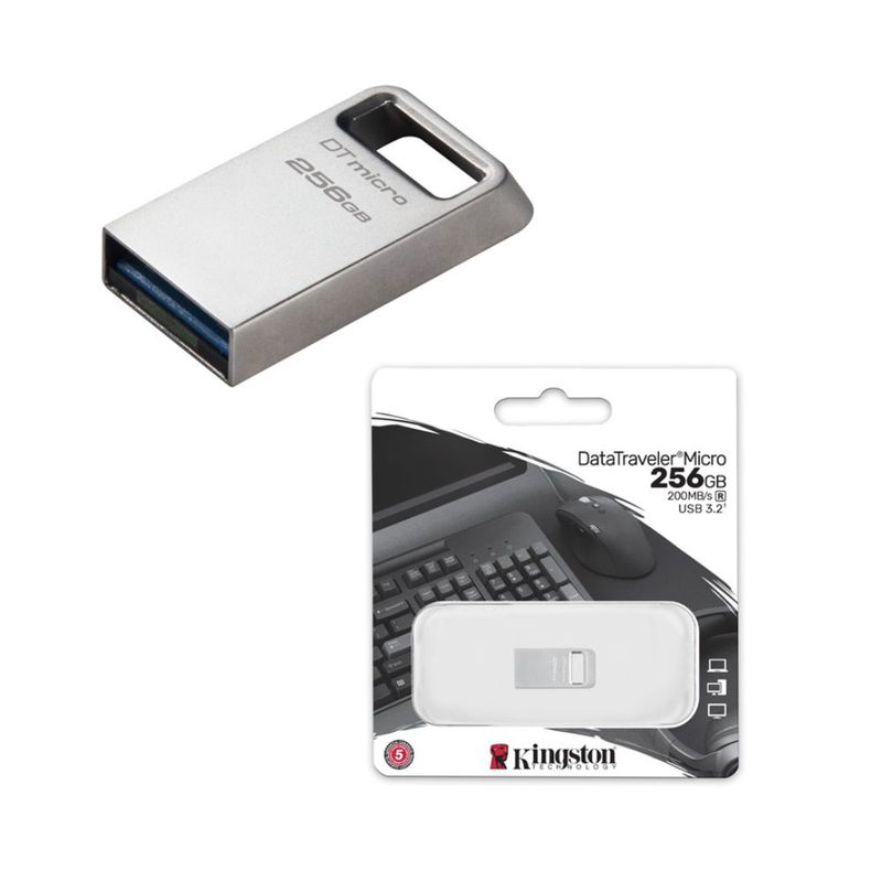 KINGSTON - Memoria Usb Kingston DataTraveler Micro 256GB Ultrapequeño Metal