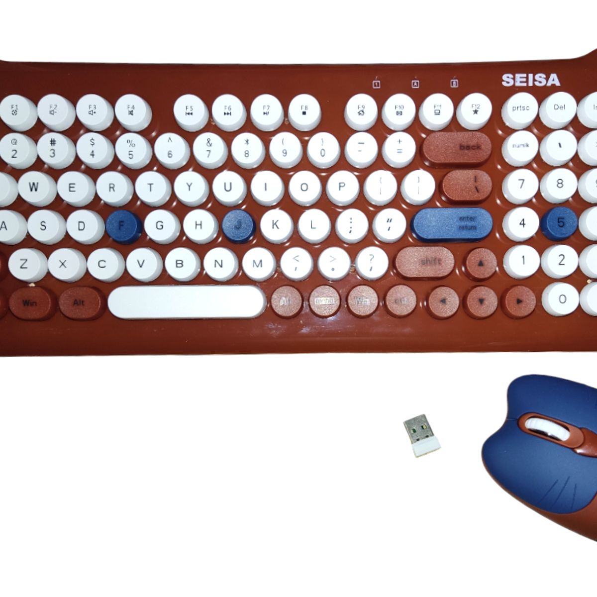 SEISA - Teclado y mouse kit inalámbrico DN C700 Color Marrón