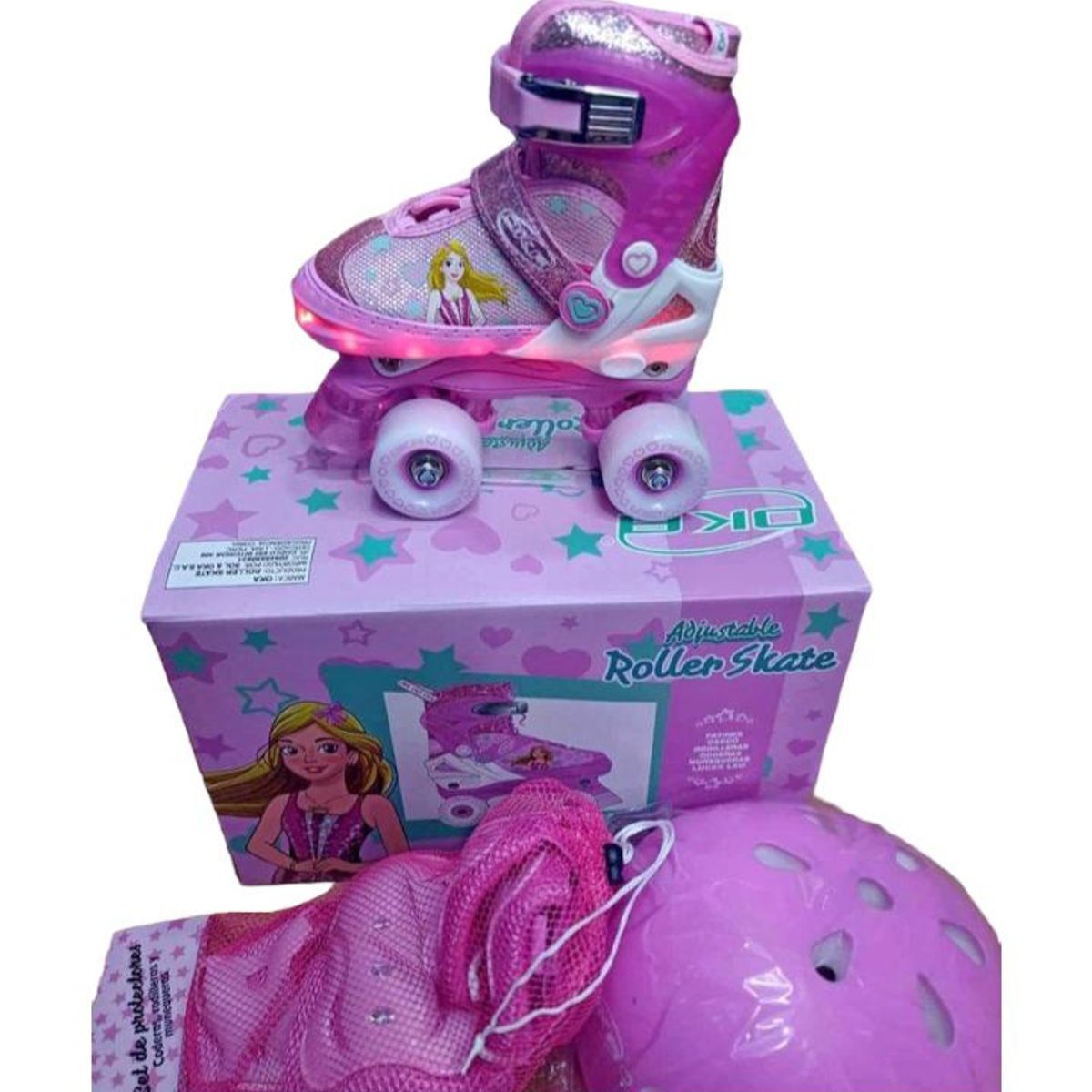 OKA - PATIN OKA 4 RUEDAS FUCSIA CON LUCES TALLA S