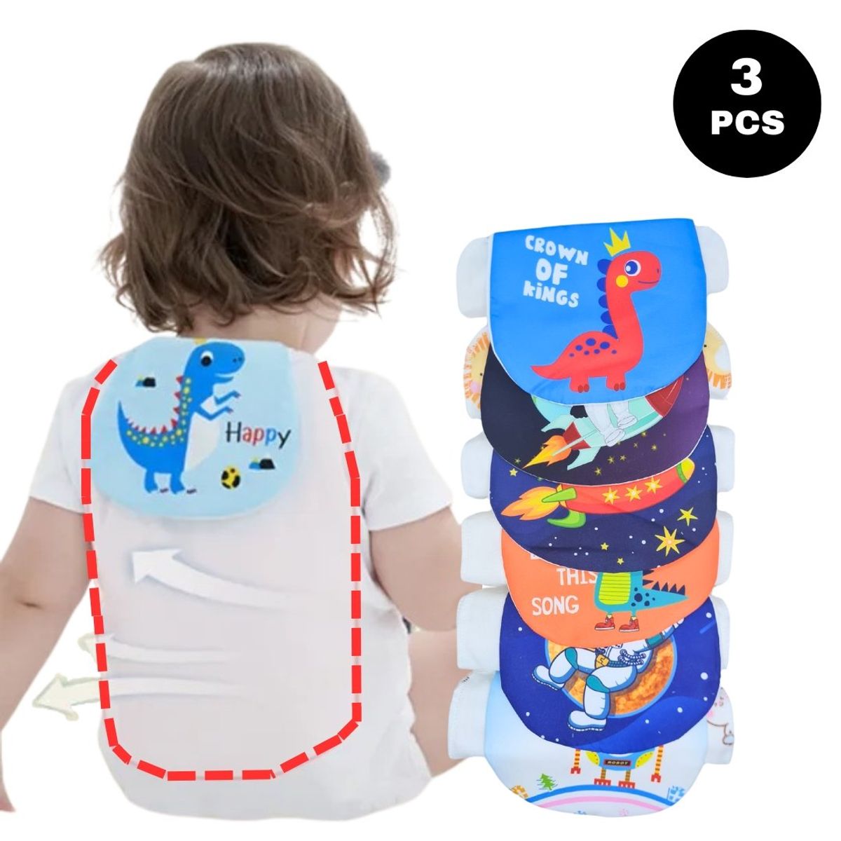 GENERICO - Paño absorbente de sudor para espalda de Bebe 3 piezas