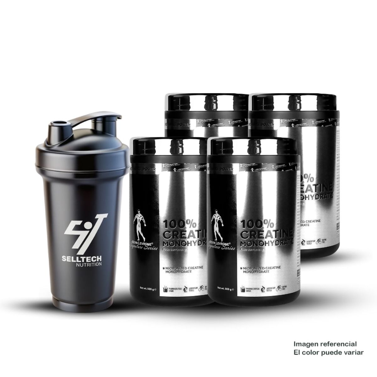 KEVIN LEVRONE - Creatinas Kevin Levrone de 500gr 4unid - Creatinas Monohidratada + Shaker