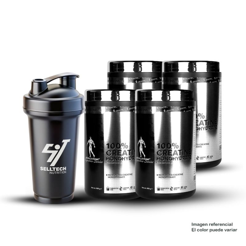 KEVIN LEVRONE - Creatinas Kevin Levrone de 500gr 4unid - Creatinas Monohidratada + Shaker