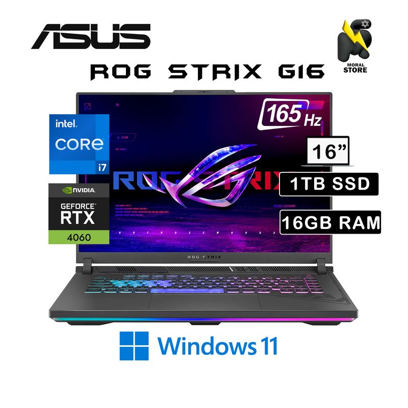 ASUS - Laptop Asus ROG STRIX G614JV-AS74 INTEL CORE i7 13650HX/1TB SSD/ 16GB/ RTX 4060 8GB VIDEO/165HZ