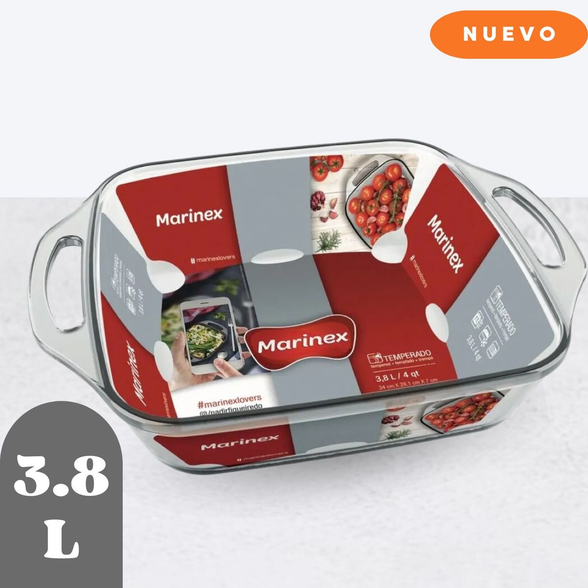 MARINEX - Asadera Cuadrada Grande Seletta de 3.8 L - Marinex