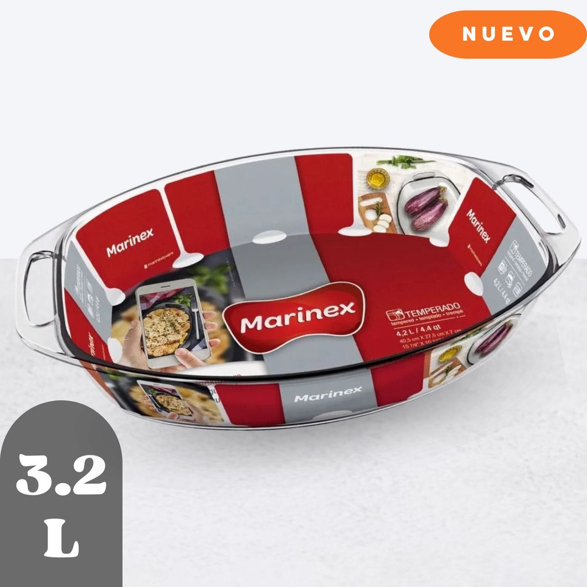 MARINEX - Asadera oval mediana 3.2 lt - marinex