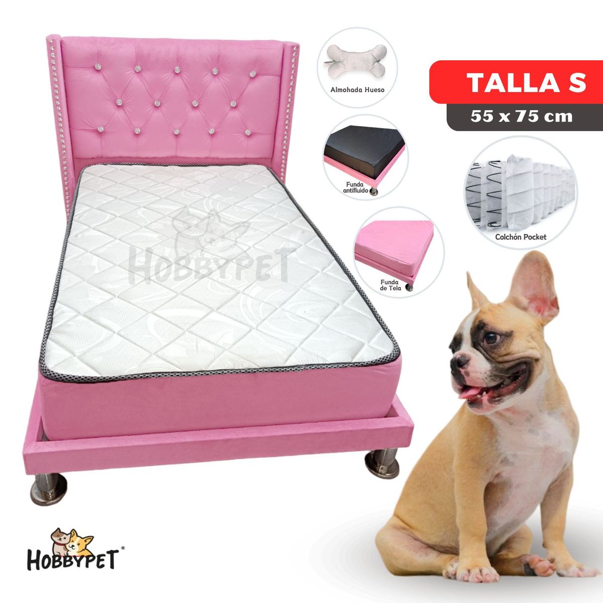 GENERICO - Cama para perro Confort DOG - Talla S - Rosado
