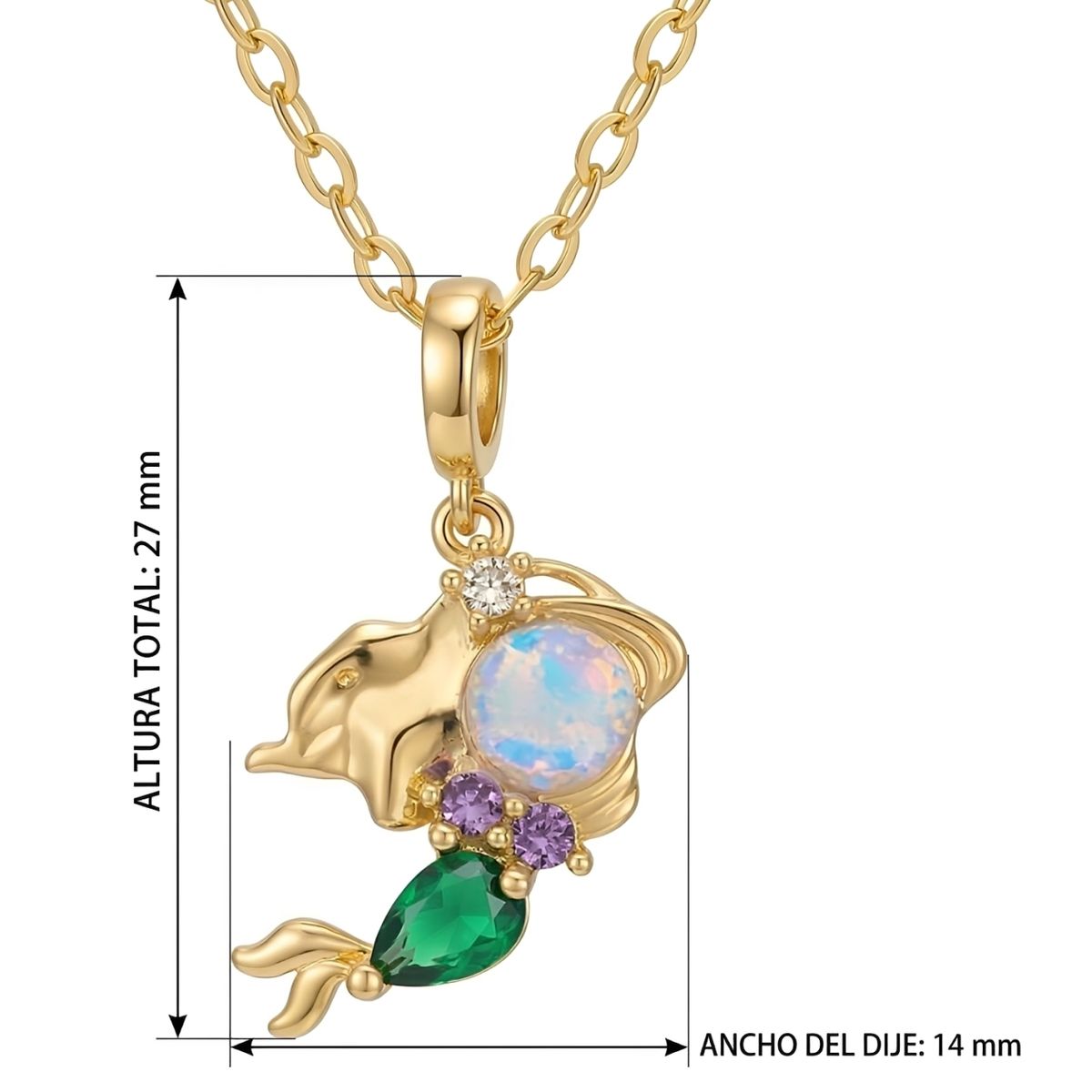 GENERICO - Collar Princesa Sirenita Regalo Mujer Joya Acero Dorado