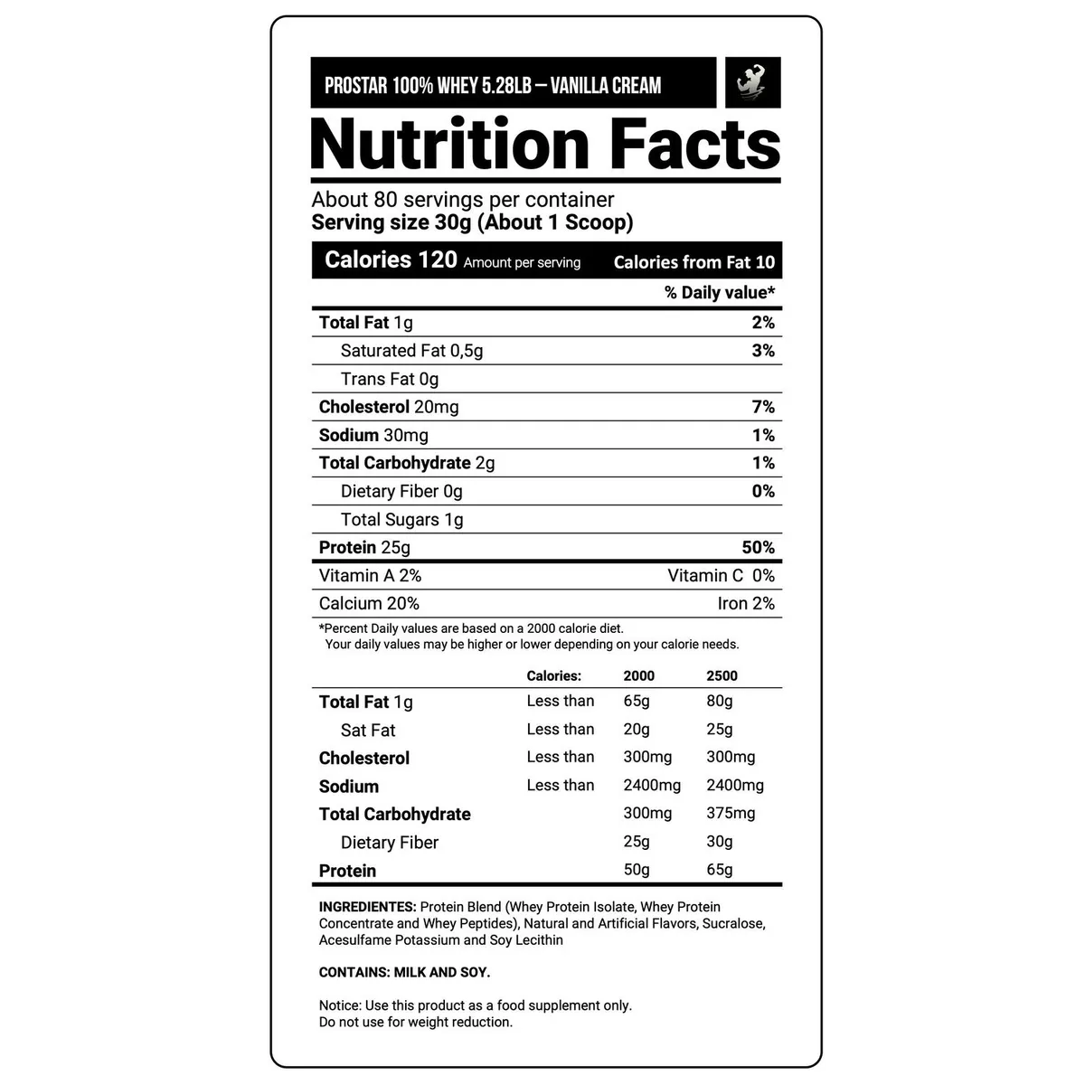 ULTIMATE NUTRITION - Pack Prostar 100% Whey 5 lb Vanilla Creme + Creatina 300 grs