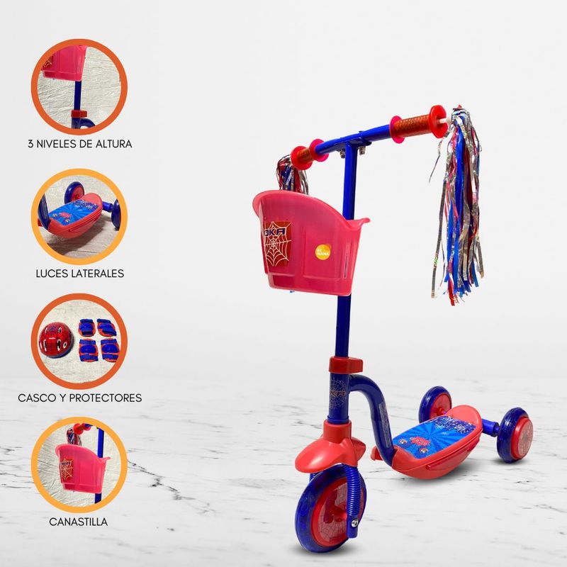 OKA - Scooter para Niños «PATINETA» Red Spyder