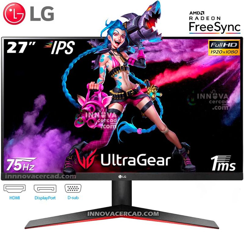 LG - MONITOR 27 GAMING LG 27MP60G-B IPS LED 1MS, 75HZ, AMD FreeSync