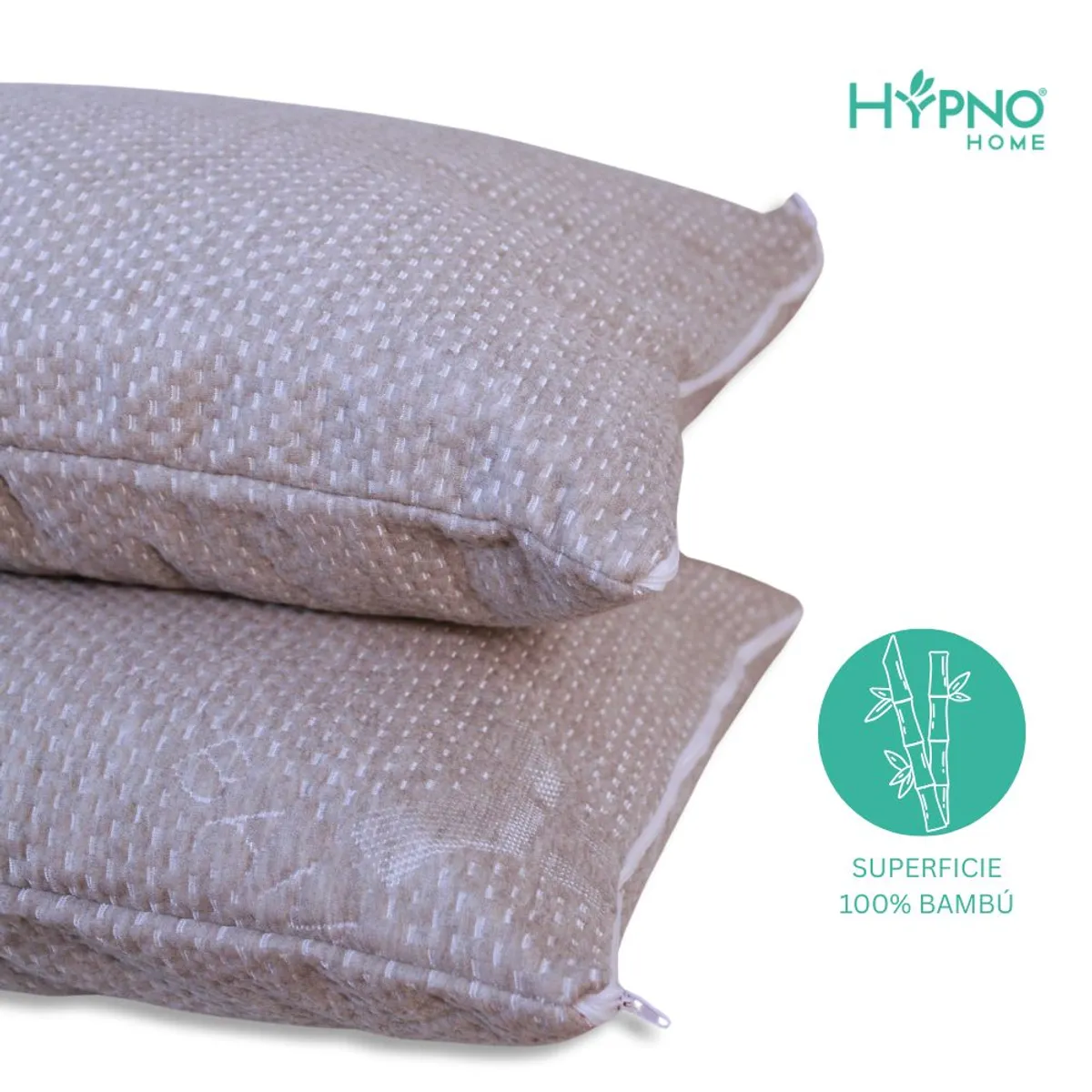 HYPNO HOME - Funda de Almohadas Impermeable 50x90cm De Bambú x2 Unids - Gris