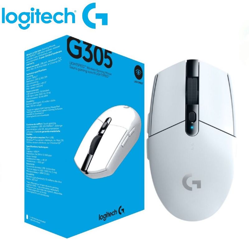 LOGITECH - Mouse Gamer Logitech G305 LightSpeed Blanco Wireless Optico 910-005289