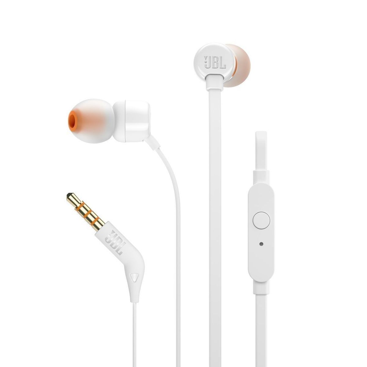 JBL - Audífonos Jbl Tune 110 Blancos Con Micrófono Y Conector 3.5Mm