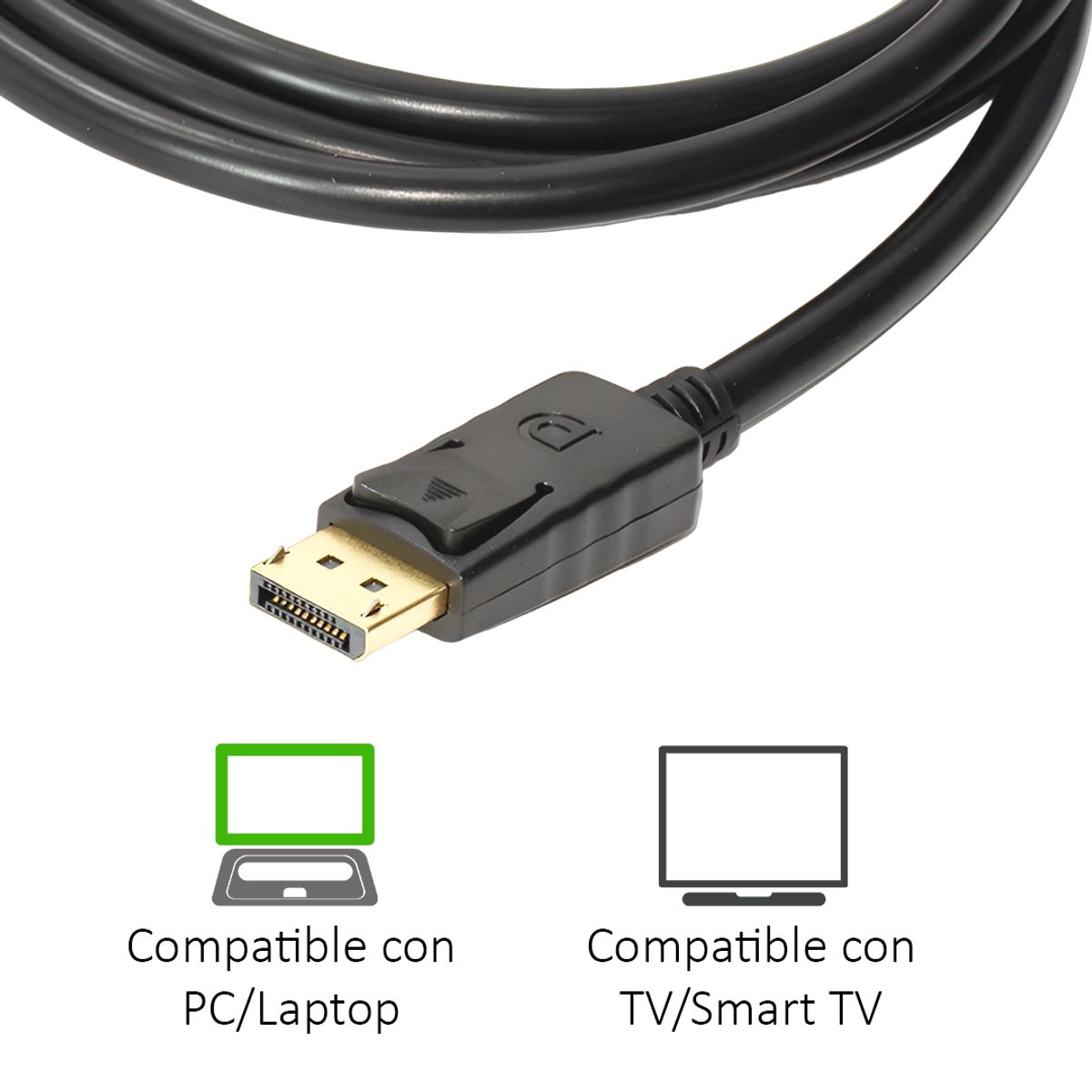 OEM - Cable Displayport Ultra Hd 2k - 160hz De 2.0 Mts