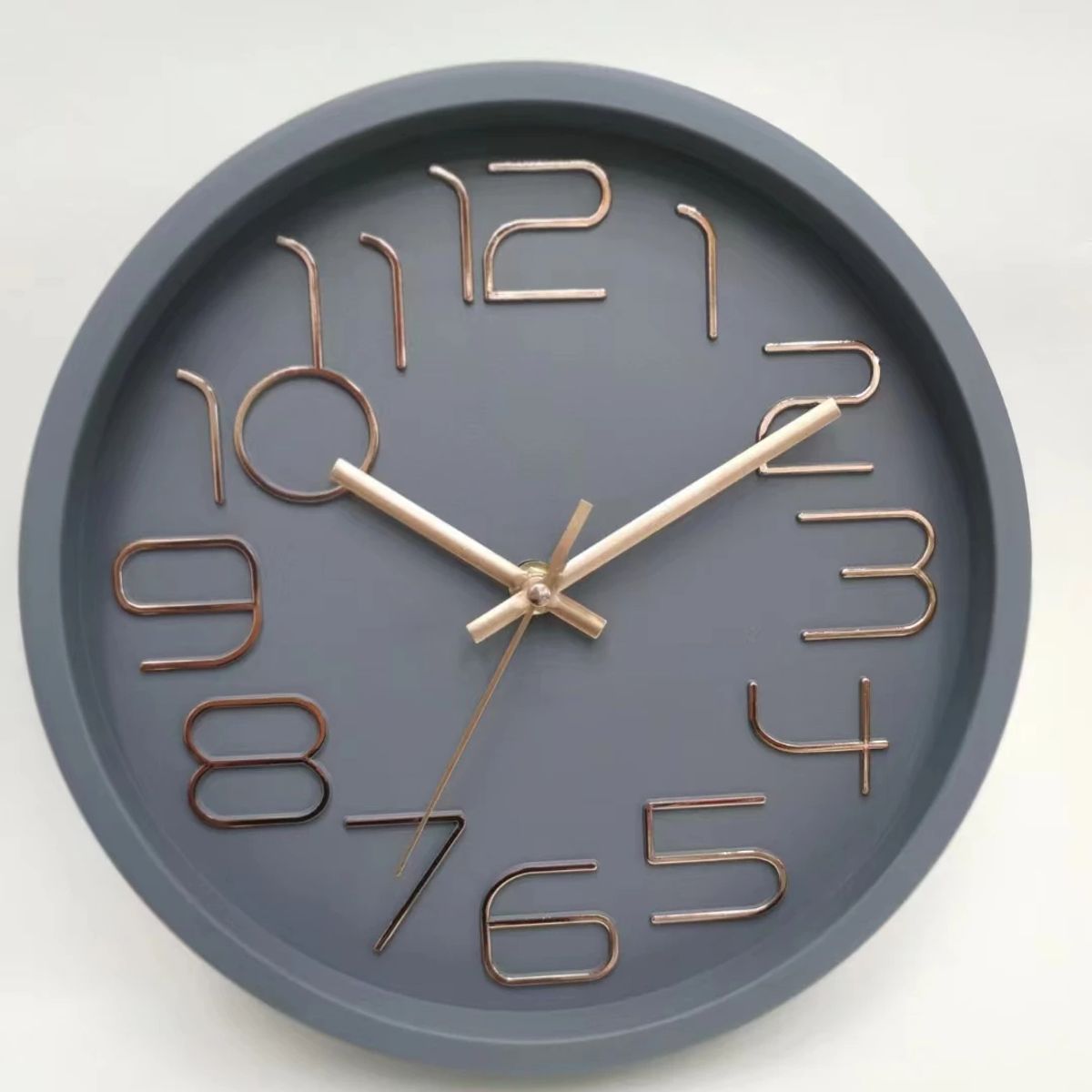 GENERICO - Reloj de pared 3D Mute clásico 30 cm Gris
