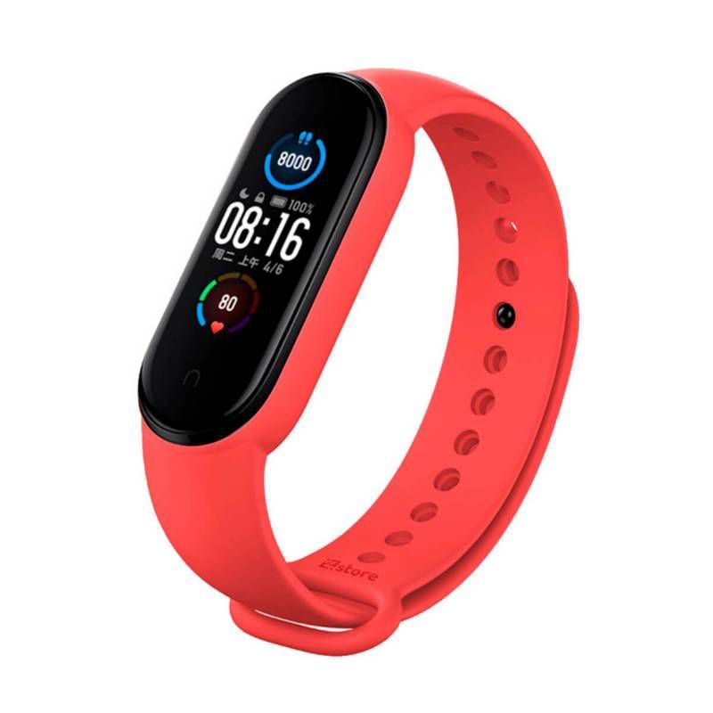 GENERICO - Correa de Silicona Para Xiaomi Mi Band 5,6 Y 7 - ROJO