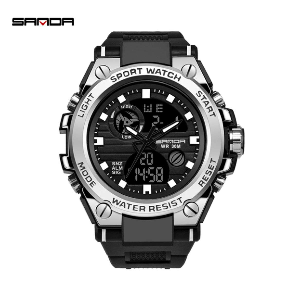SANDA - Reloj Deportivo Hombre Sanda Tipo G Shock Resistente Metal