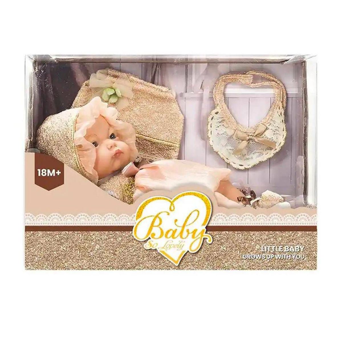 GENERICO - Bebé Real Muñeca de Silicona Reborn con Ropita - Dorado-GENERICO