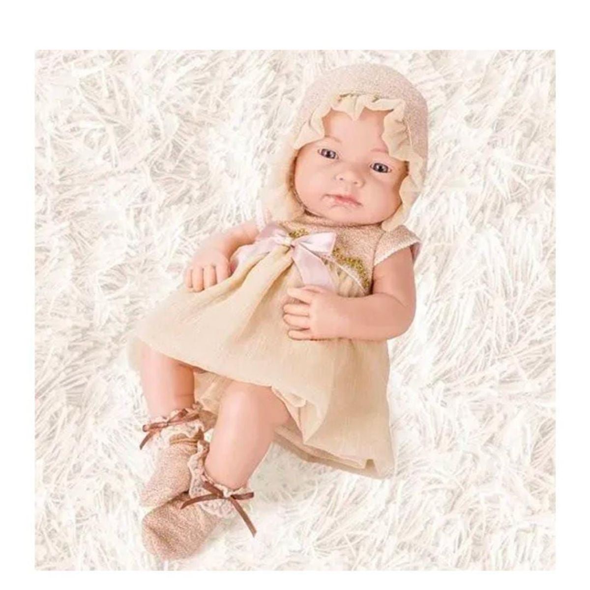 GENERICO - Bebé Real Muñeca de Silicona Reborn con Ropita - Dorado-GENERICO