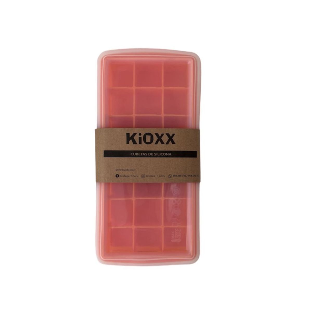 KIOXX - Cubeta de Hielo de Silicona 21 Cavidades KiOXX Naranja