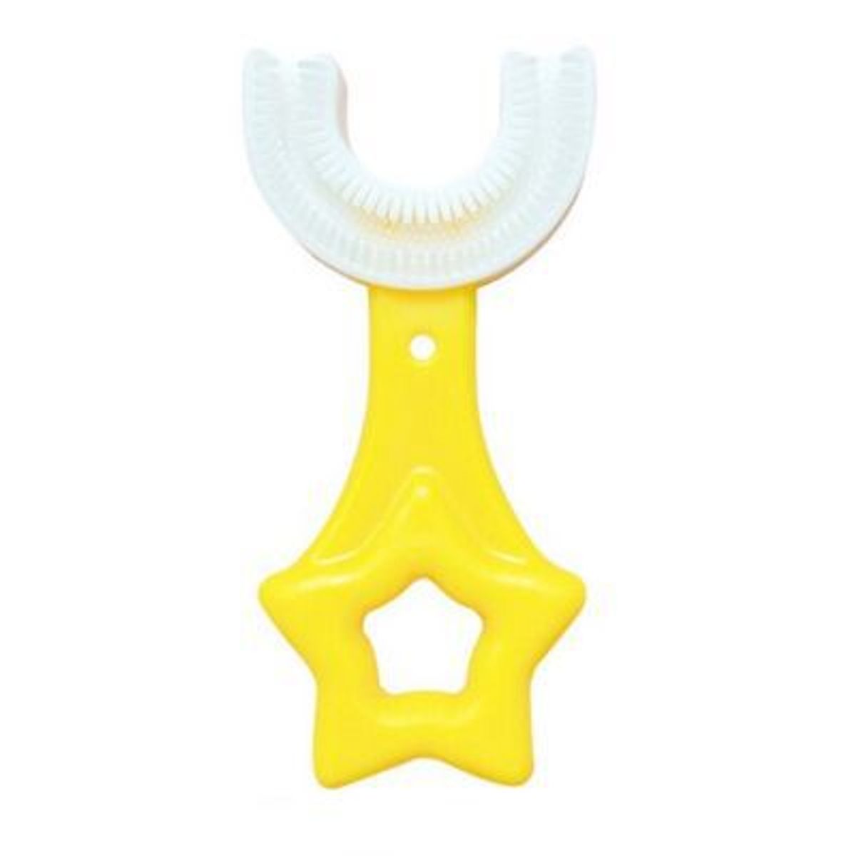 GENERICO - Cepillo de Dientes para Niños Forma de U 360 Grados Amarillo