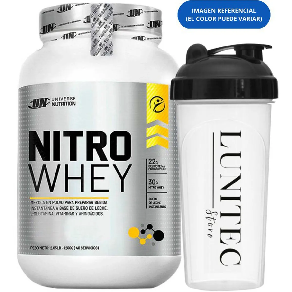 UNIVERSE NUTRITION - Proteína Universe Nutrition Nitro Whey 1.1 Kg Cookies + Shaker