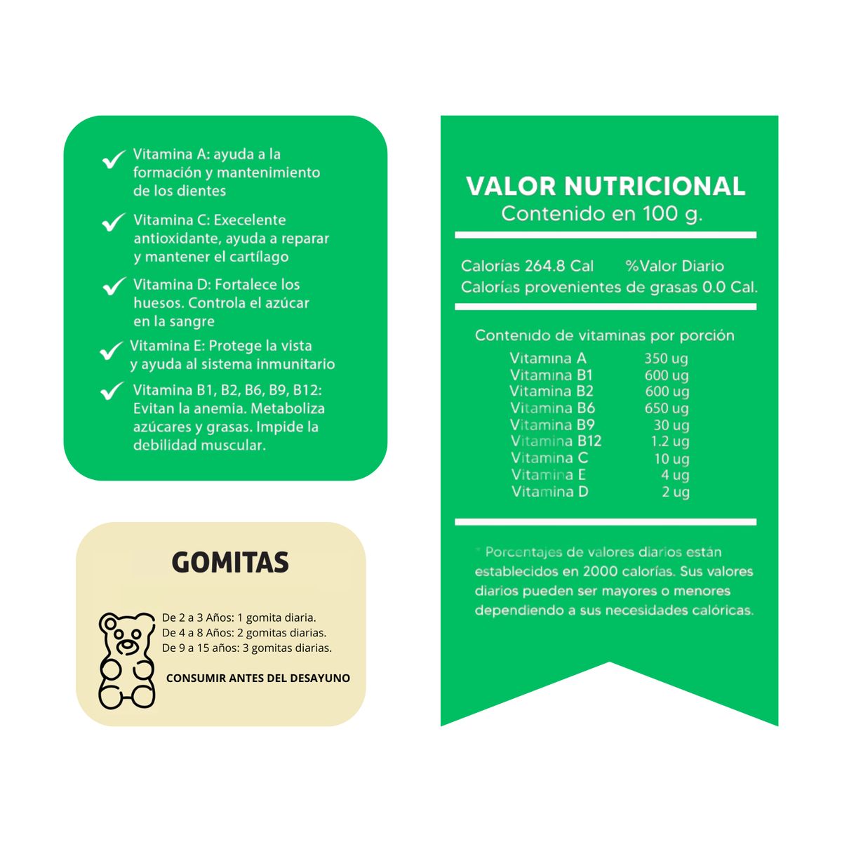 GENERICO - Multivitamina Para Niños Gomitas Sottcor 100Gr Chicle