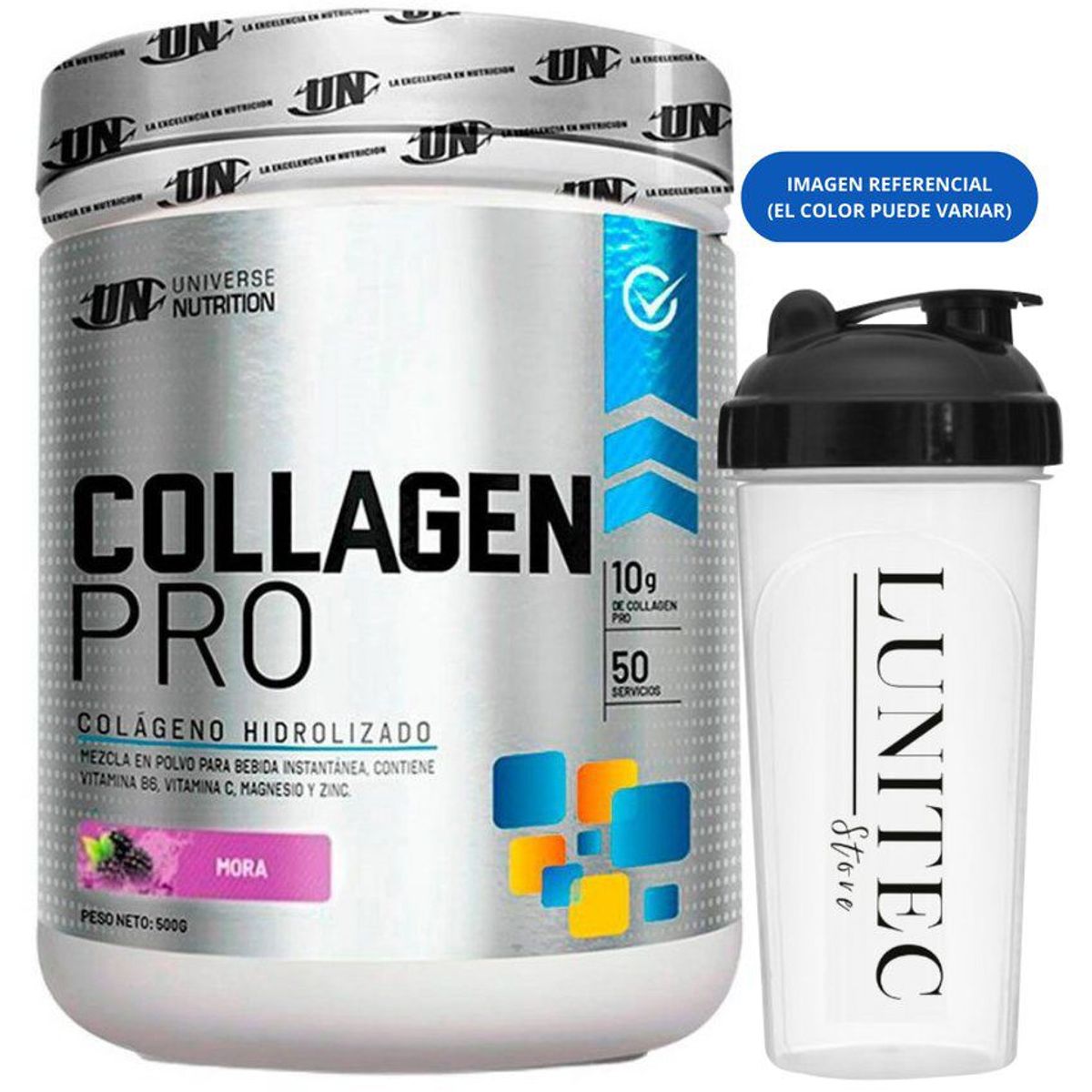 UNIVERSE NUTRITION - Colágeno Universe Nutrition Collagen Pro 500 g Mora + Shaker
