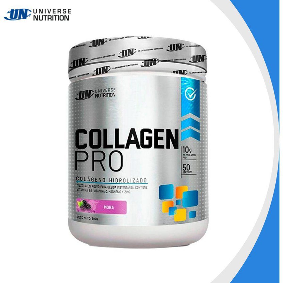 UNIVERSE NUTRITION - Colágeno Universe Nutrition Collagen Pro 500 g Mora + Shaker