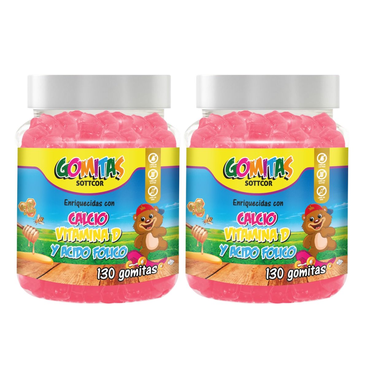 GENERICO - Calcio Para Niños Gomitas Sottcor 100Gr Chicle x2