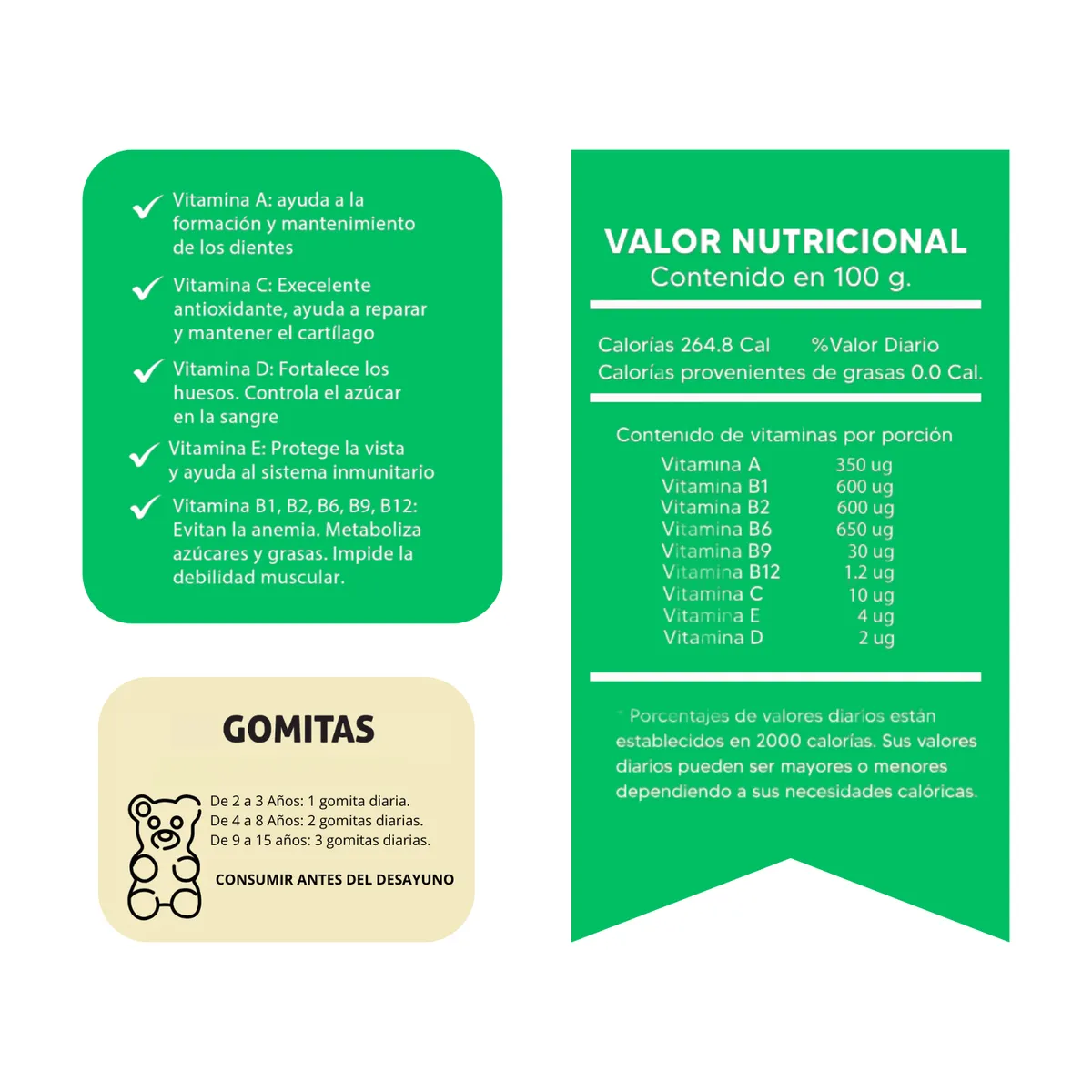 GENERICO - Multivitamina Para Niños Gomitas Sottcor 100Gr Chicle x2