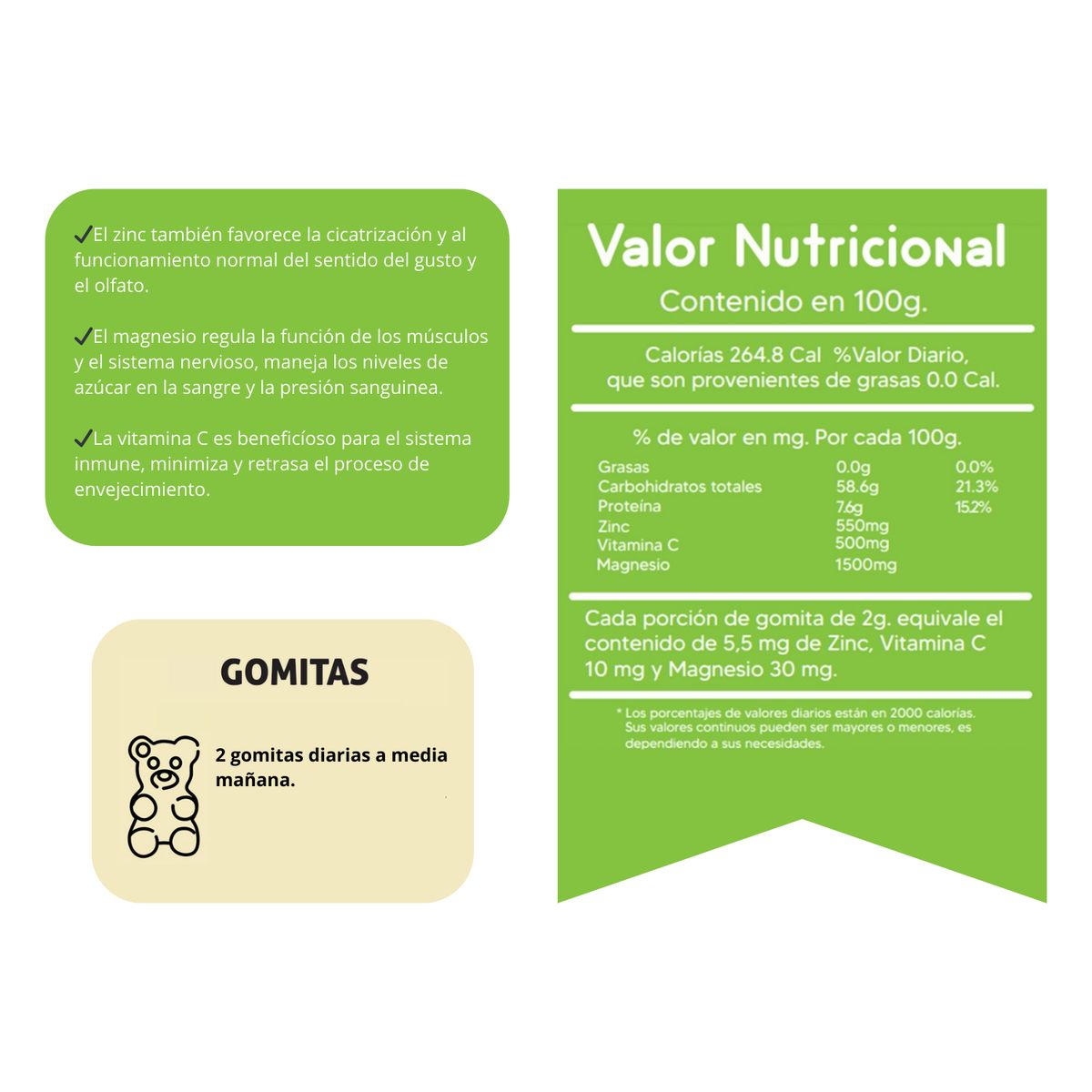 GENERICO - Zinc Para Adultos Gomitas Sottcor 100Gr Fresa x2