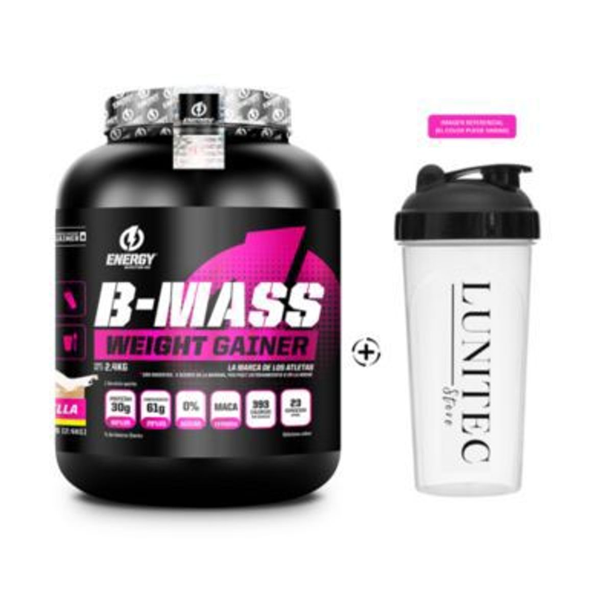 ENERGY NUTRITION - Mass Gainer Energy Nutrition B-Mass 2.4 Kg Vainilla + Shaker