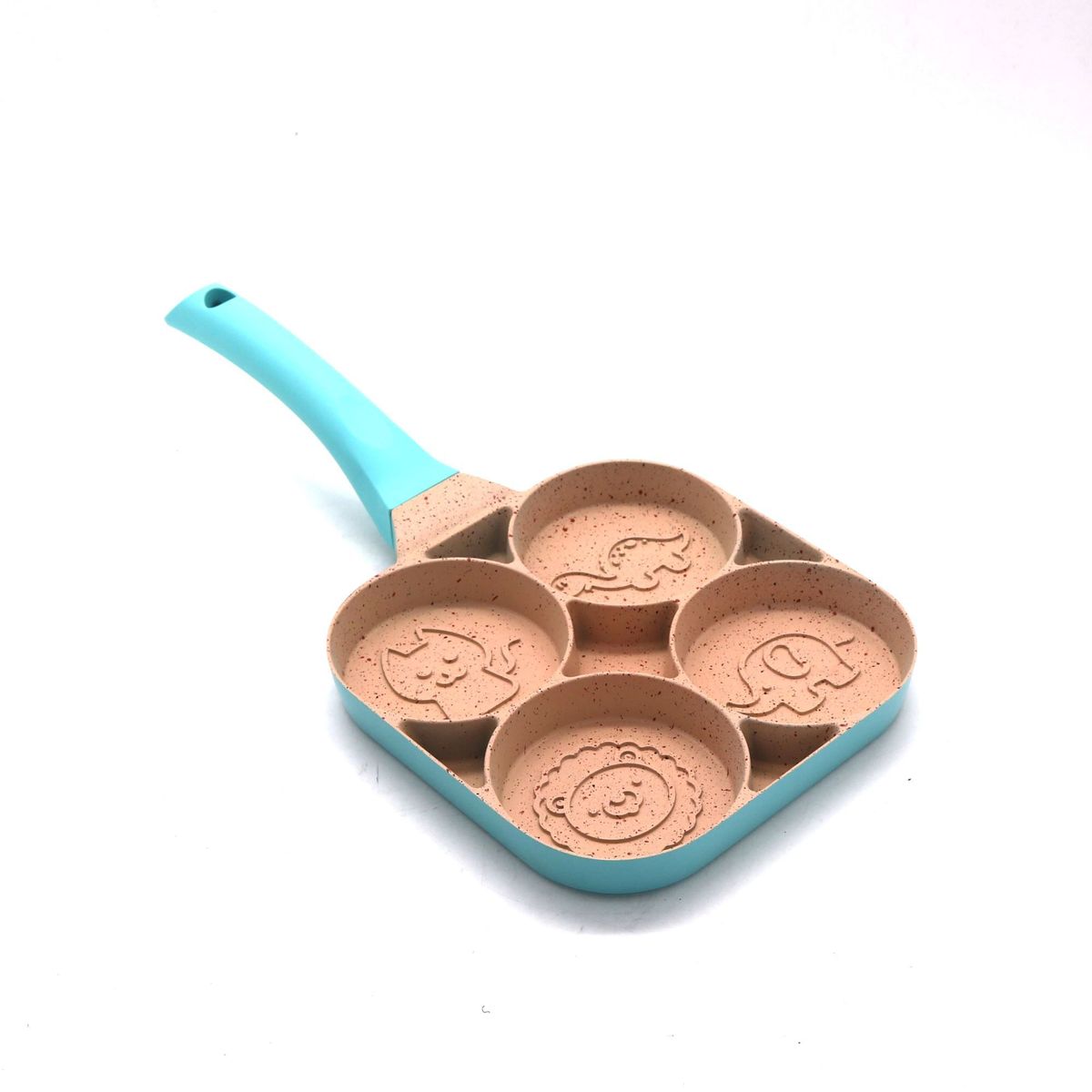 GENERICO - Sartén Antiadherente,  4 compartimientos, diseños animados, celeste.