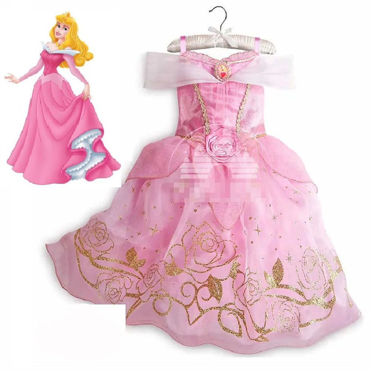 GENERICO - Vestido Princesa Niña Rosado Cumpleaños Fiesta juego Navidad Genieka